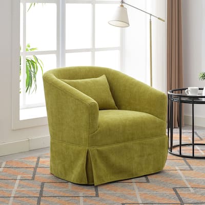 Linen Blend 360-Degree Swivel Accent Armchair
