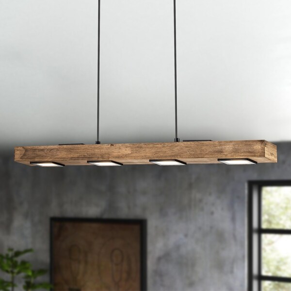 Linear wood led pendant outlet