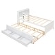 preview thumbnail 12 of 12, Captain Bed Platform Bed with 3 Drawers and Trundle USB-Twin, White