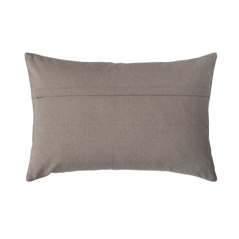 Cotton Lumbar Pillow with Embroidered Paisley Pattern