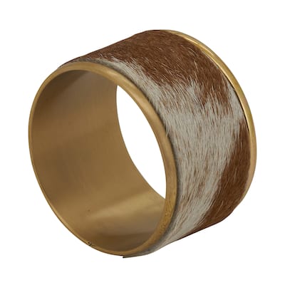 Napkin Rings With Cow Hide Design (Set of 4)