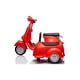 preview thumbnail 2 of 11, 6V Licensed Vespa Scooter Motorcycle with Sidecar for Kids, Dual Seats, Storage, Headlights, and Music 鈥?For Ages 3+ - Red