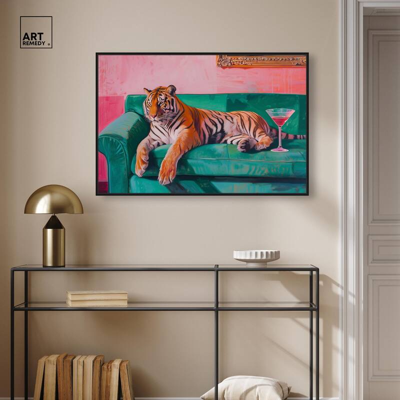 Lounging Tiger Canvas by Art Remedy