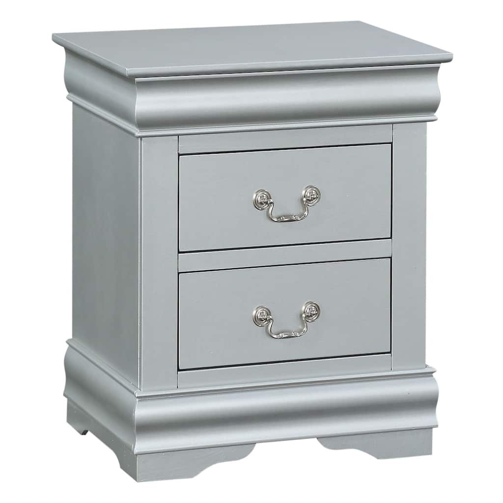 Classic 2-Drawer Nightstand with Metal Glide System for Bedroom Storage