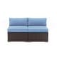 preview thumbnail 9 of 8, COSIEST Sectional Add-on Armless Cushioned Patio Chairs (Set of 2)
