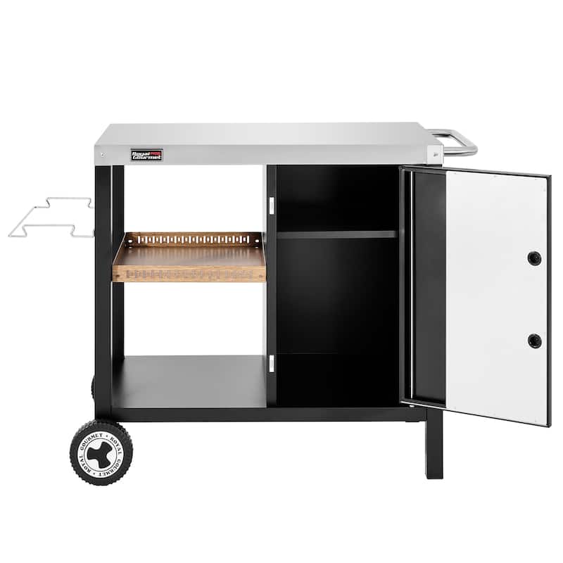Royal Gourmet PC3402S 3-Tier Dining Cart with Storage Cabinet