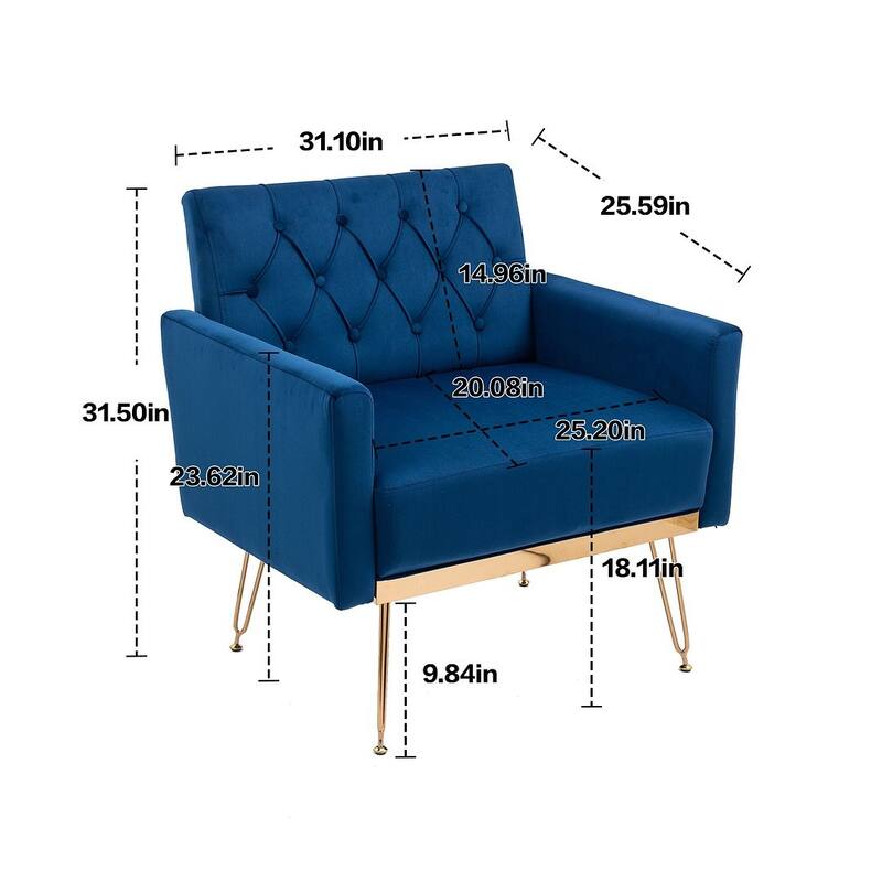 Modern Upholstered Velvet Accent Chair