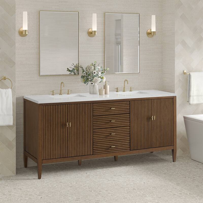 James Martin Vanities 485-V72-3AF Myrrin 72" Double Basin Wood Vanity