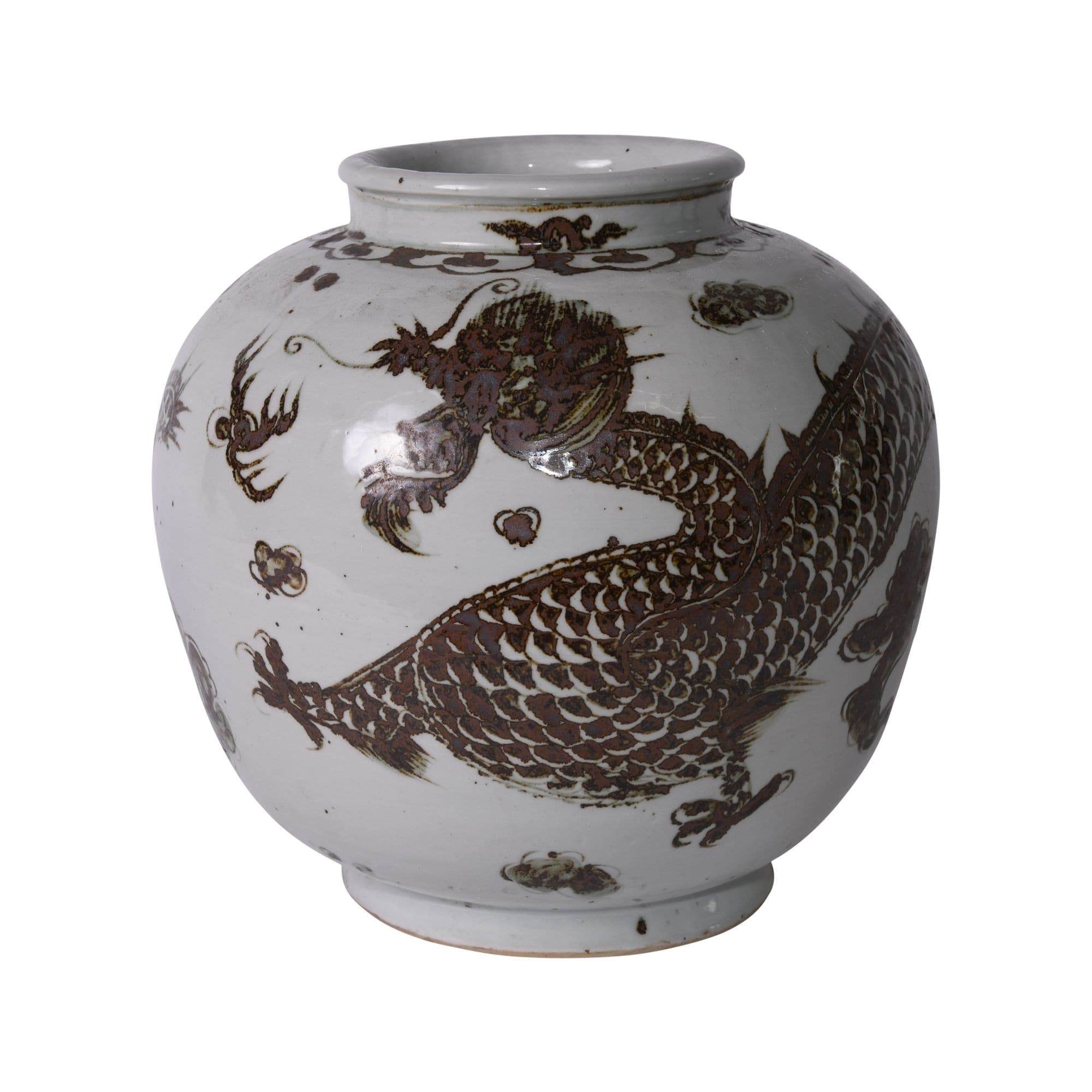 Rusty Brown Dragon Open Top Jar - 14x14x15