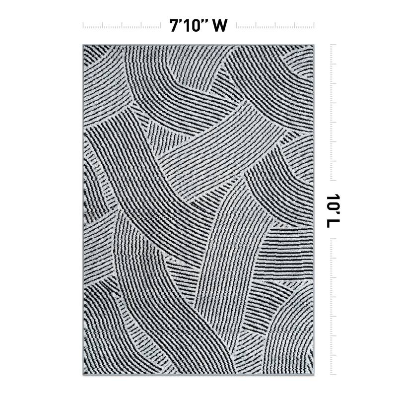 World Rug Gallery Bohemian Stripe Waves Area Rug