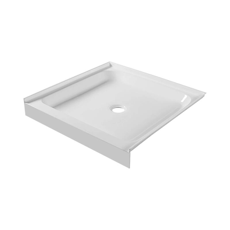 Fine Fixtures Single Threshold Acrylic Shower Base - Non-Slip Textured Surface Shower Floor Pan - 32 X 32