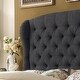 preview thumbnail 10 of 13, Isabella Diamond Tufted Wingback Upholstered Platform Bed