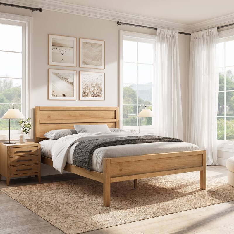 GDFStudio - Maddox Modern Wood Panel Bed with Slat System - Queen