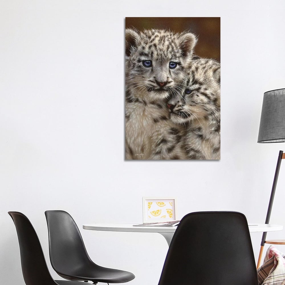 iCanvas "Snow leopard Cub Playmates, Vertical" by Collin Bogle Canvas Print
