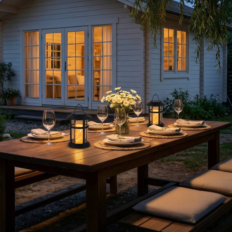 C Cattleya 4 Pack Outdoor Solar Lantern