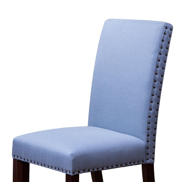Set of 4 Dining Chair Fabric Upholstered Kitchen Side Chair Blue 24