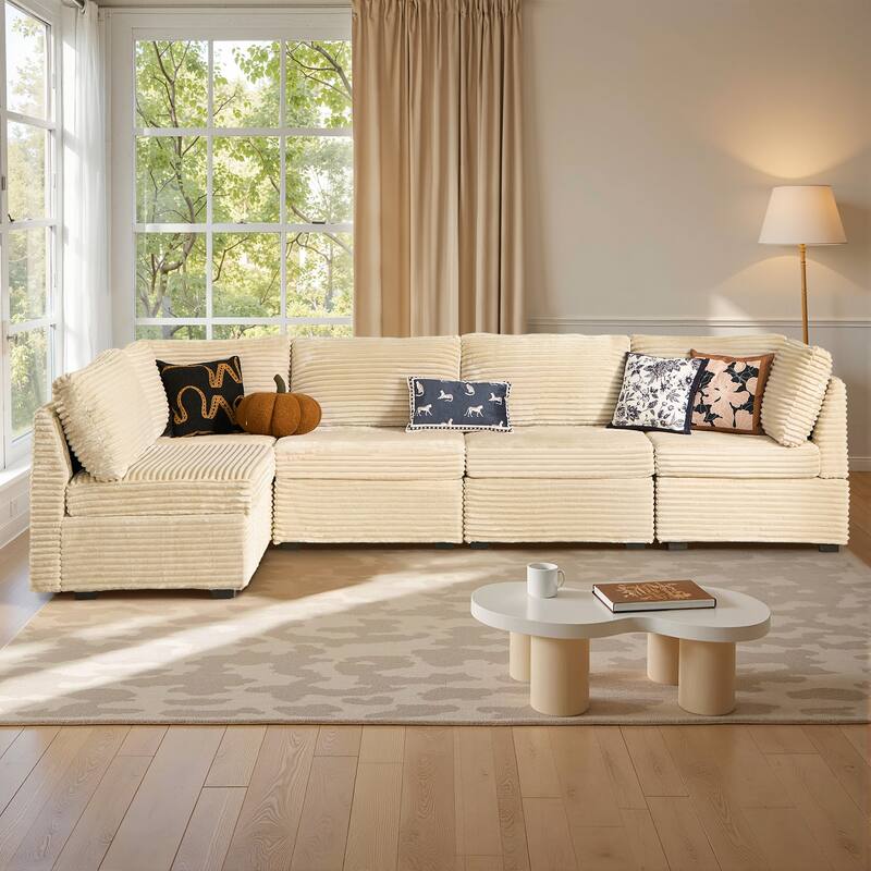 OVIOS Long Plush Deep Seat Indoor Sofa