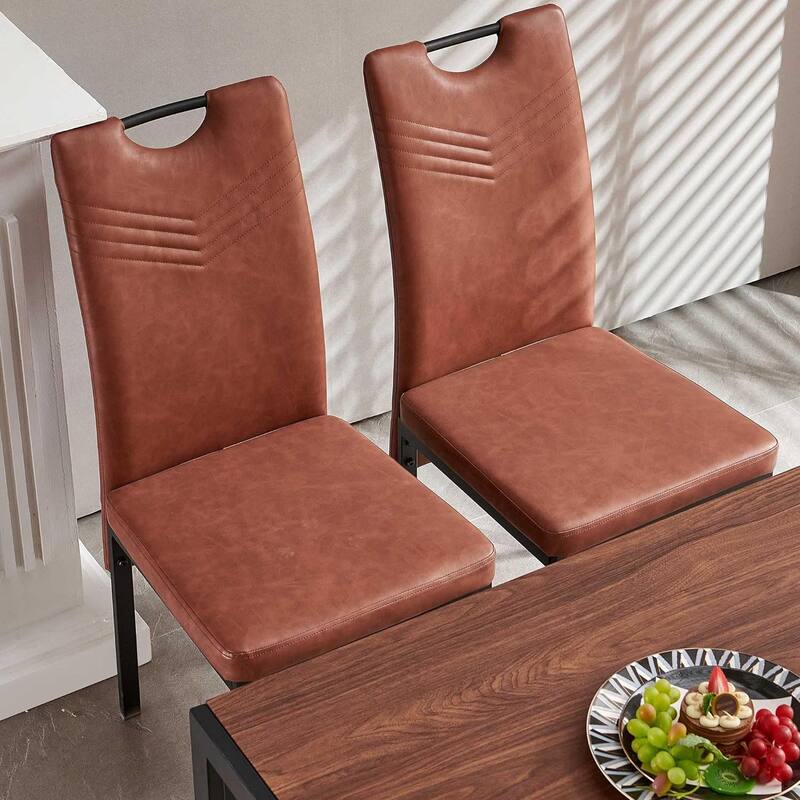 Howtai Upholstered PU Leather Home Kitchen Dining Chairs