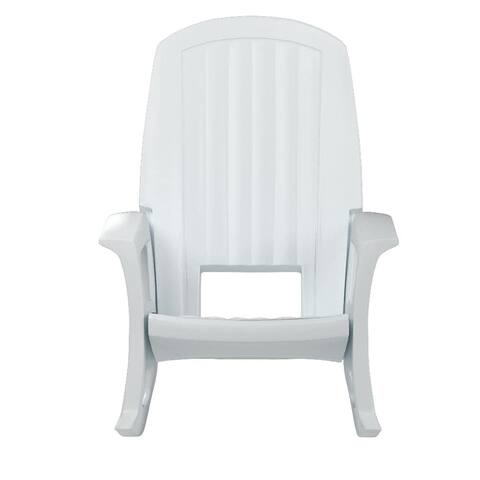 Semco Plastics Rockaway Heavy Duty All-Weather Outdoor Rocking Chair, White - 26