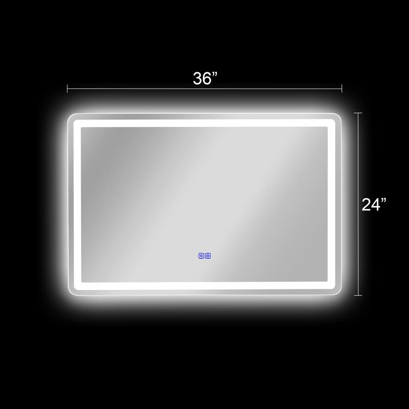 Frameless Wall Mounted LED Bathroom Mirror - Colorless