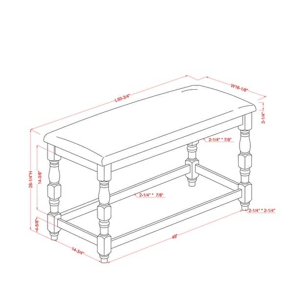 Furniture of America Adagio Farmhouse 50inch Counter Height Bench On