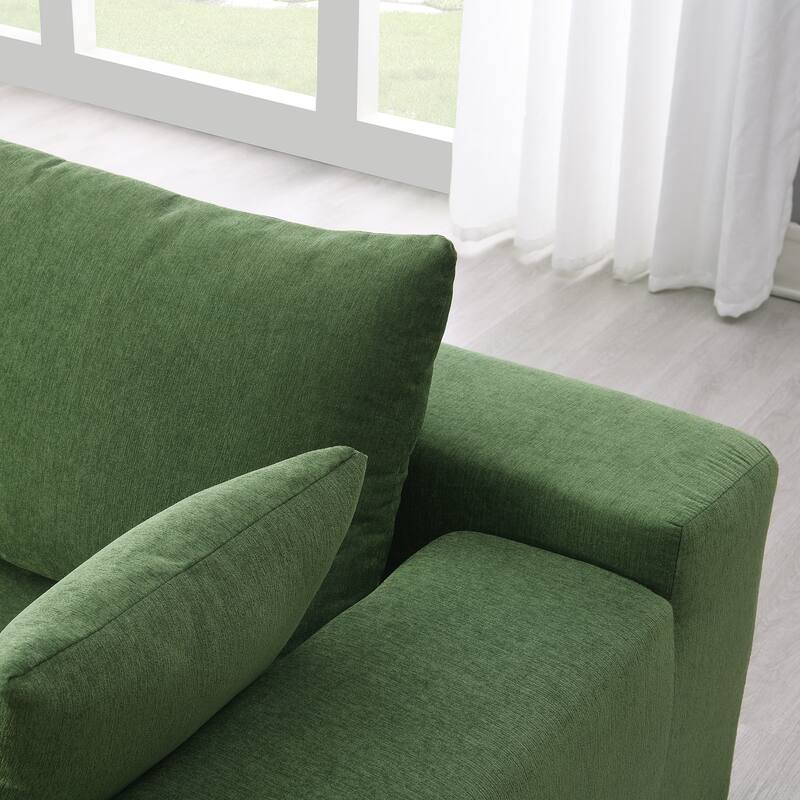 109" Chenille Sectional with Pocket Spring Support and Ready-to-Use Sofa Set