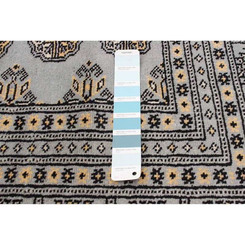 ECARPETGALLERY Hand-knotted Finest Peshawar Bokhara Blue Wool Rug - 8'2 x 9'8