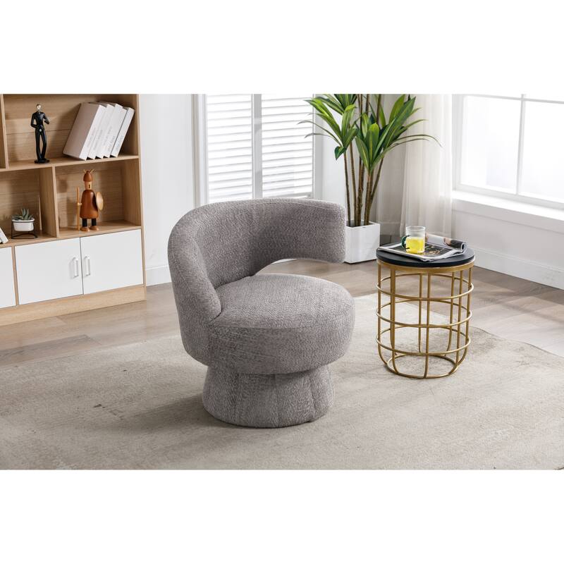360° Rotating Chair Round Armchairs with Wide Upholstered Lounge Chairs