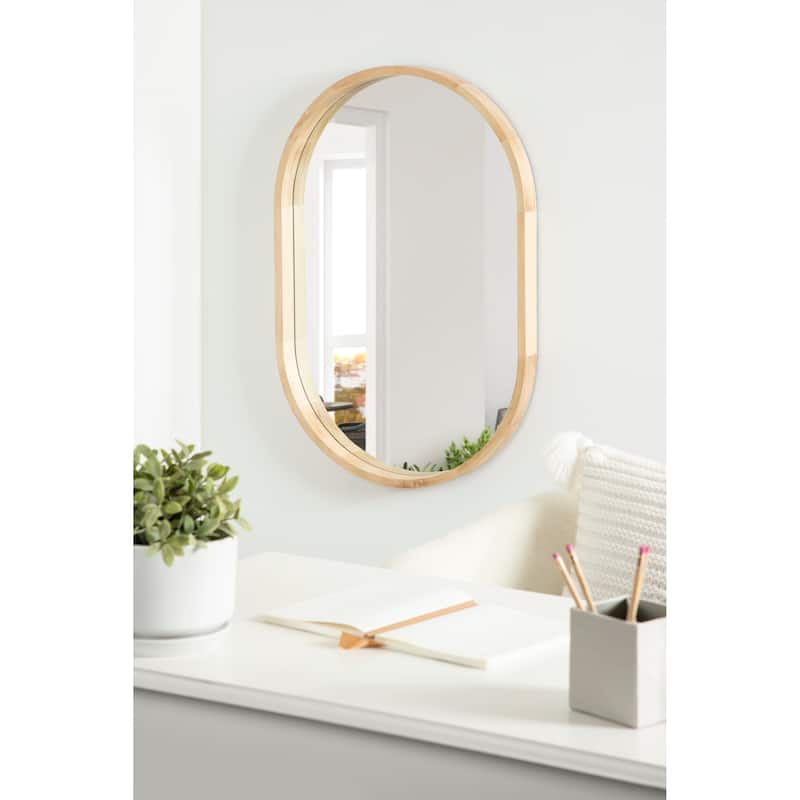 Kate and Laurel Hutton Wood Framed Capsule Mirror
