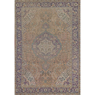 Tabriz Persian Vintage Area Rug Handmade Bedroom Wool Carpet - 6'6"x 9'8"