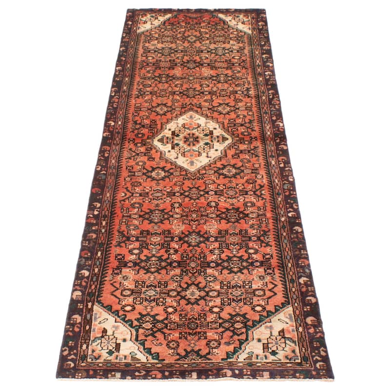 ECARPETGALLERY Hand-knotted Andelz Copper Wool Rug - 3' x 9' 9"