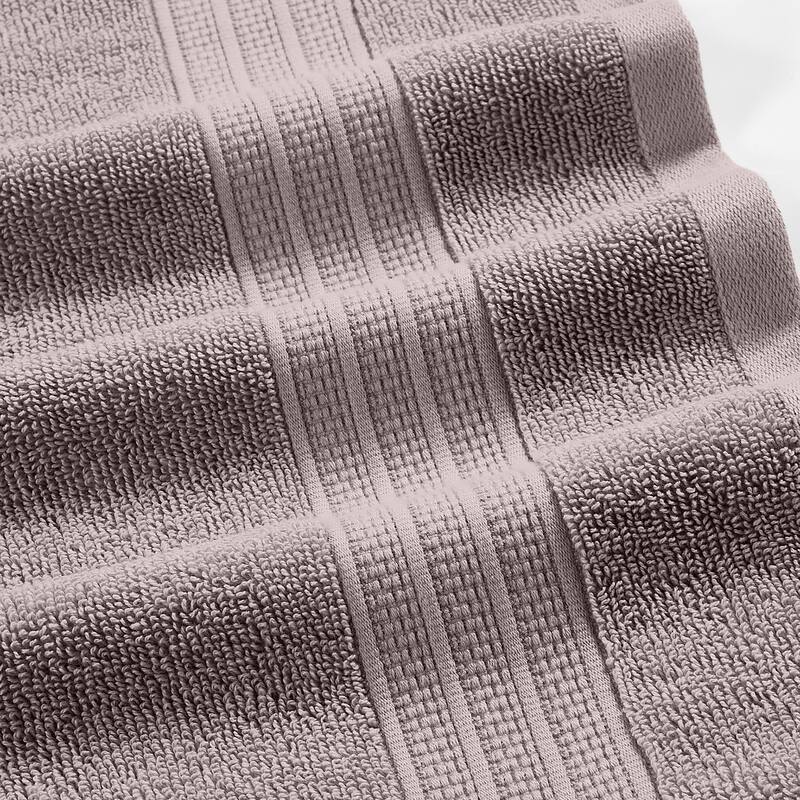 Modern Threads 6-Piece Jacquard Border Towel Set Allie - 100% Cotton, Bath, Hand & Washcloths - Elegant Floral Border