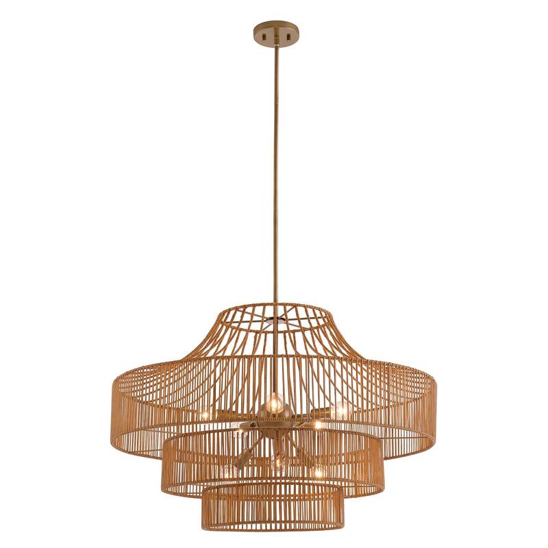 Medlock 8-Light Outdoor Chandelier in Burnished Brass