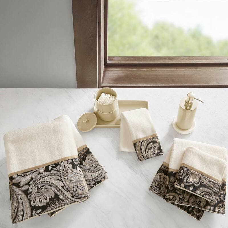 6-Piece Cotton Jacquard Towel Set - N/A