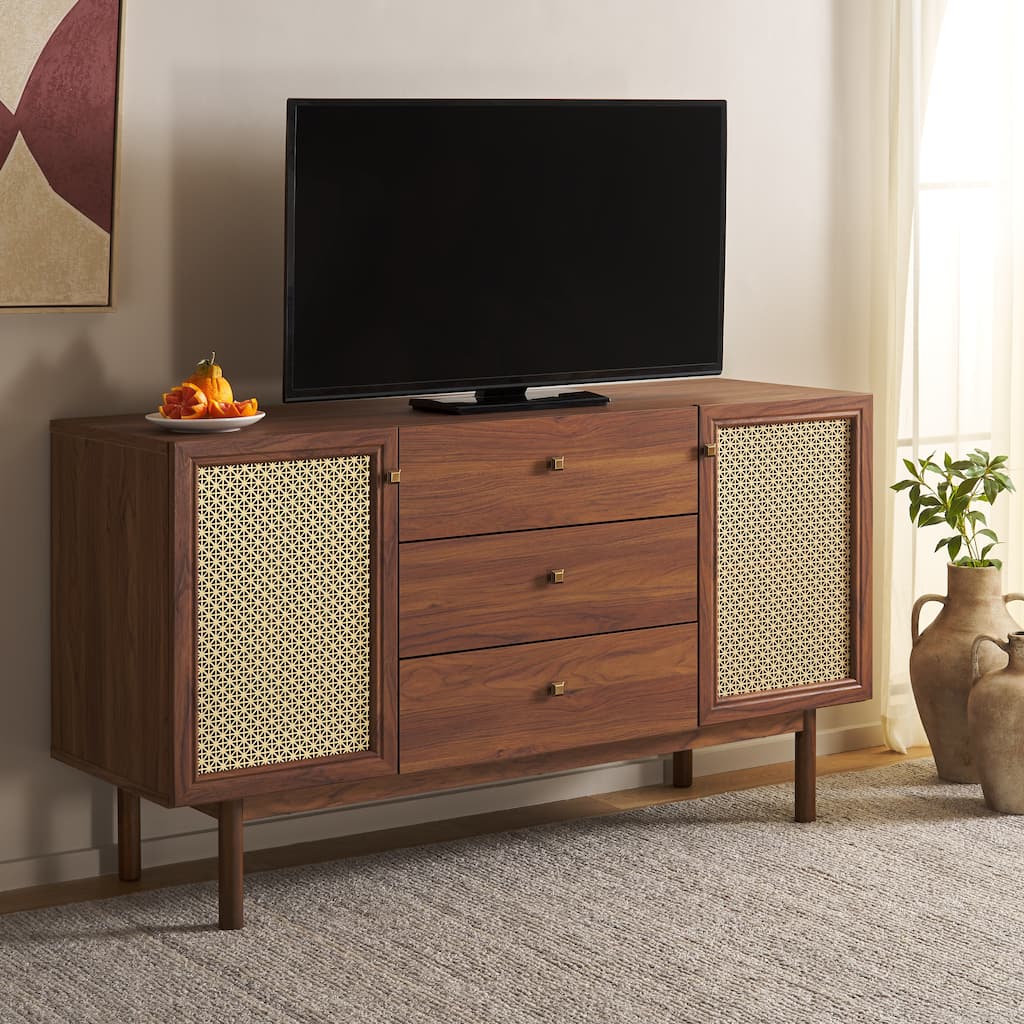 SAFAVIEH Home Piran 2 Door 3 Drawer Sideboard/Media. - 55Wx19Dx32H