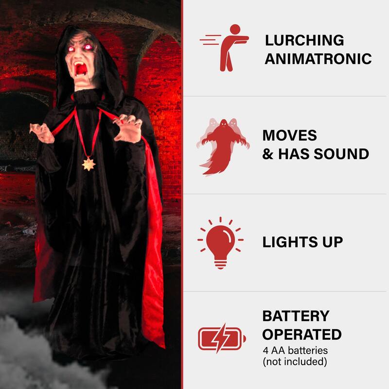 Haunted Hill Farm Cornelius the Lurching Vampire by Tekky, Indoor or Covered Outdoor Premium Halloween Animatronic