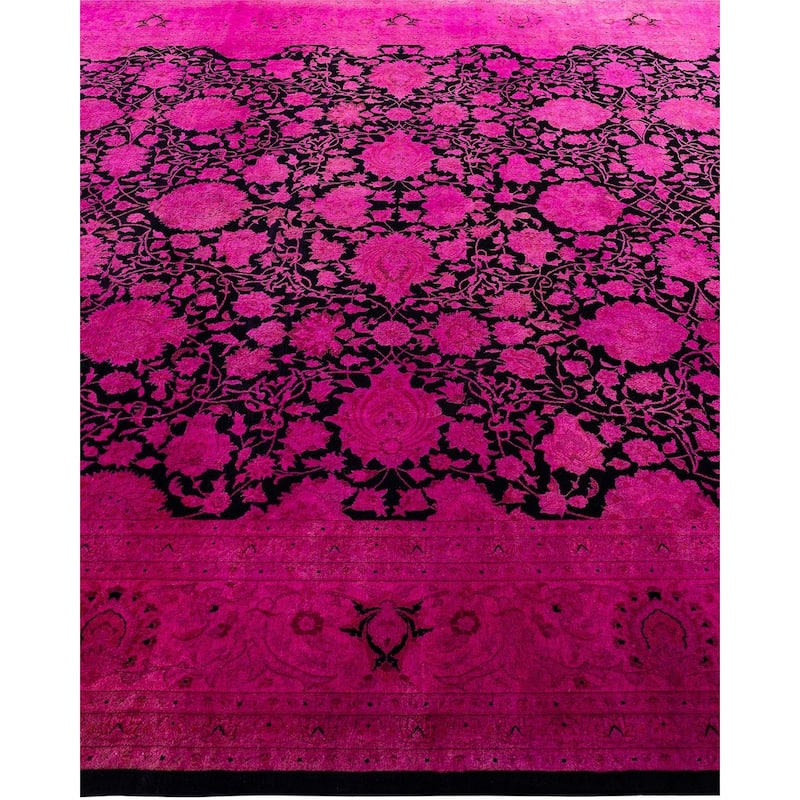 Fine Vibrance One-of-a-Kind Hand-Knotted Area Rug - Pink, 9' 1" x 12' 1" - 9' 1" x 12' 1"