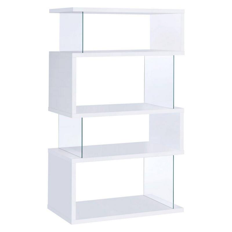 Fantastic glossy white wooden bookcase