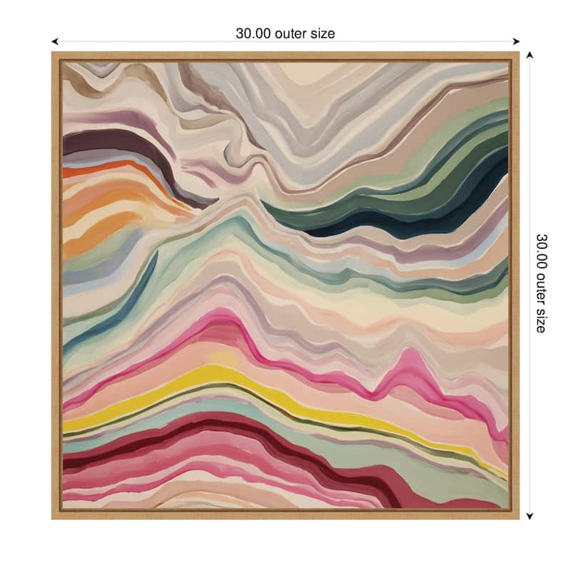 Kate and Laurel Painted Canyon Square by Amy Lighthall Framed Canvas Wall Art Print