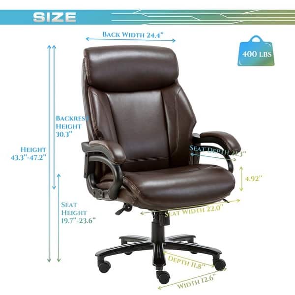 Vinsetto Big and Tall 400lbs Executive Office Chair with Wide Seat