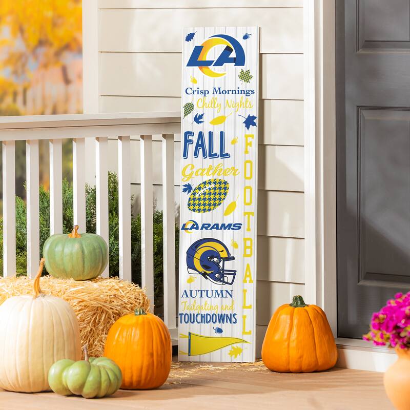 47" Double Sided Seasonal Porch Leaner, Los Angeles Rams - 47" x 11.25" - Fall