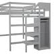 preview thumbnail 25 of 30, Full Size Loft Bed with Built-in Storage Wardrobe and Staircase, Space-Saving