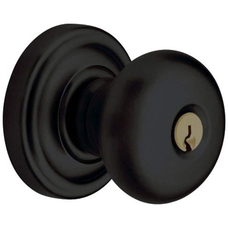 Baldwin Classic Style Keyed Entry Door Knob Set with Classic Rosette