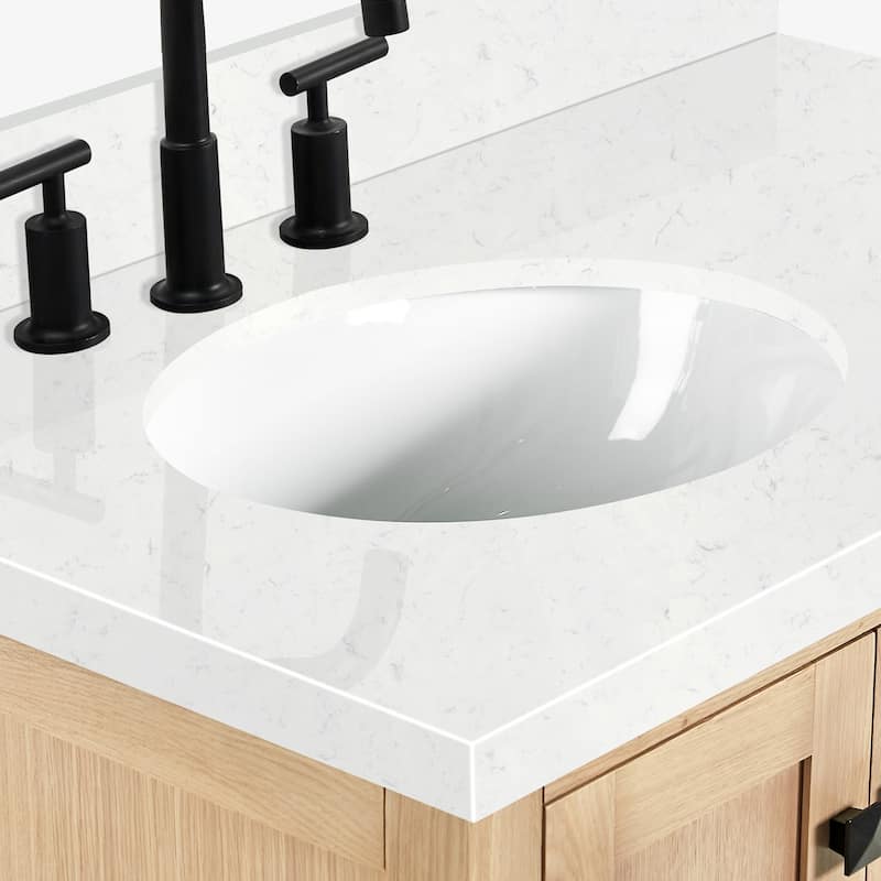 Ariel A036SLCQOVO Cambridge 36" Free Standing Single Basin Vanity Set