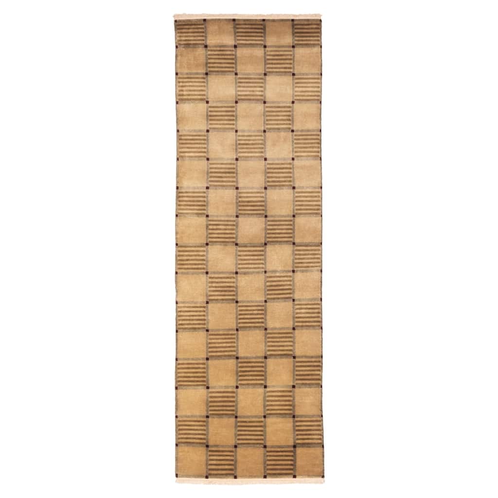 ECARPETGALLERY Hand-knotted Opulence Beige Wool Rug - 2'6 x 8'4
