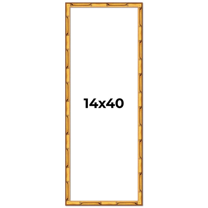 14x40 Frame Gold Bamboo Picture Frame Modern Photo Frame Includes UV Acrylic Shatter Guard Front Acid Free Foam Backing Board