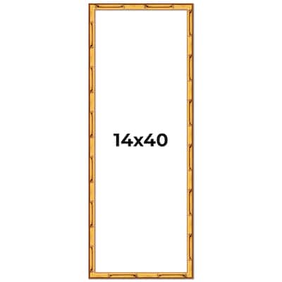 14x40 Frame Gold Bamboo Picture Frame Modern Photo Frame Includes UV Acrylic Shatter Guard Front Acid Free Foam Backing Board