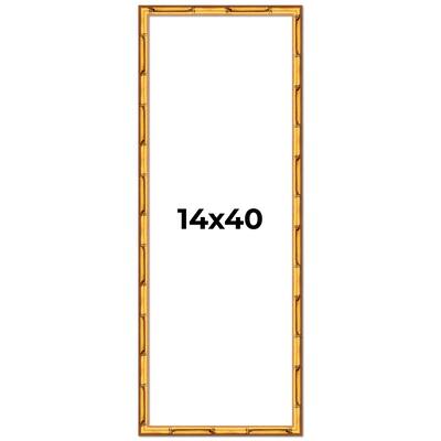 14x40 Frame Gold Bamboo Solid Wood Picture Frame | 1 Inch Moulding