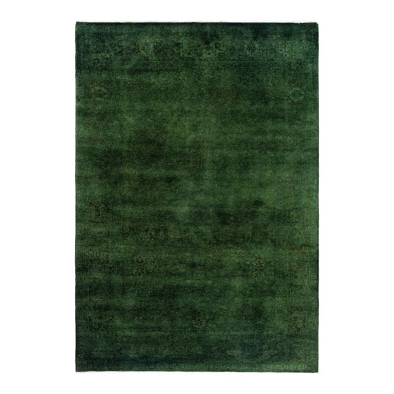 Fine Vibrance One-of-a-Kind Hand-Knotted Area Rug - Green, 5' 2" x 7' 4" - 5' 2" x 7' 4"