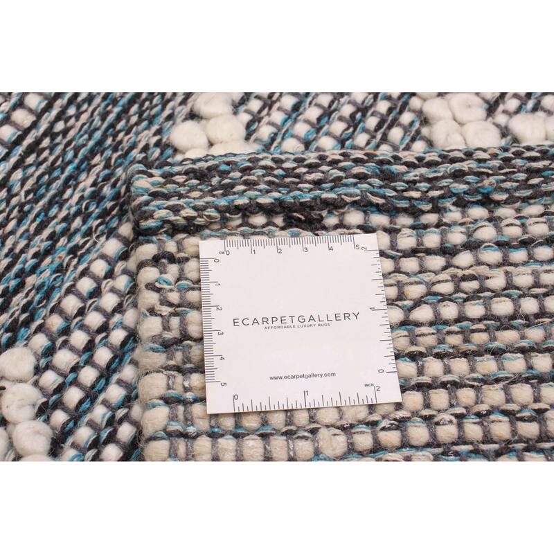 ECARPETGALLERY Braid weave Sienna Grey Wool Rug - 6'1 x 9'2